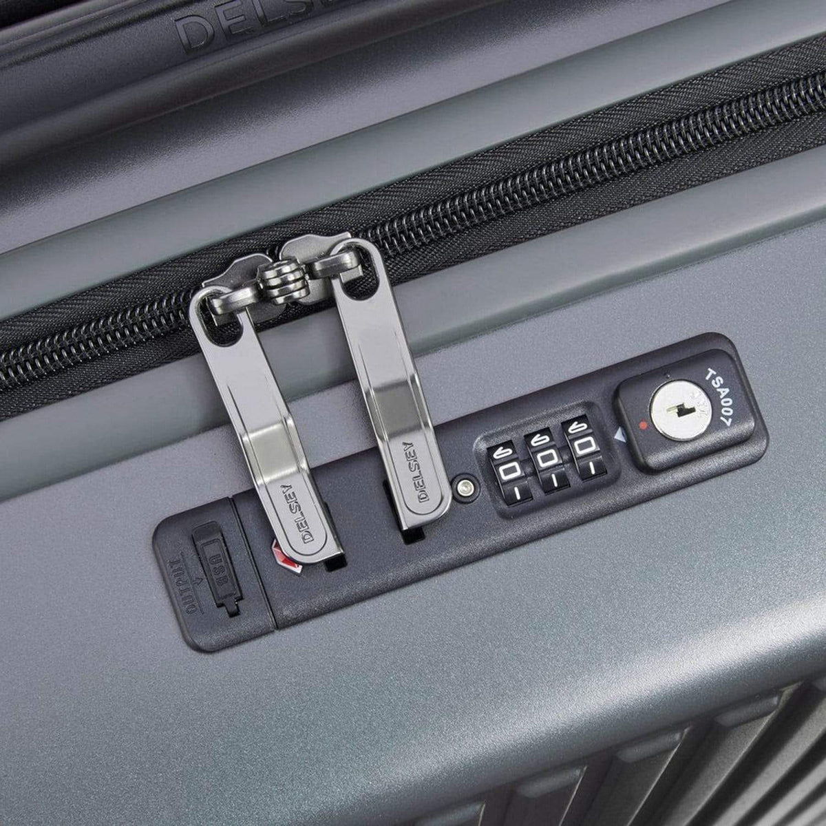 Delsey Paris Securitime Zip 55Cm Hardcase 4Double Wheel Expandable Cabin Luggage Trolley Anthracite - 00217380101