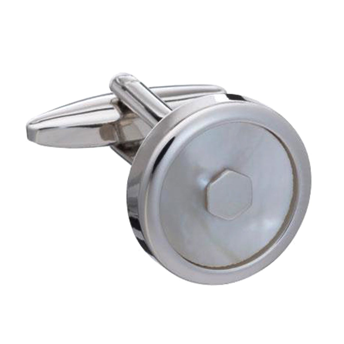 Elizabeth Parker Hexy Middle Mop and Imitation Rhodium Plate Cufflinks - AEPCL1041 NA