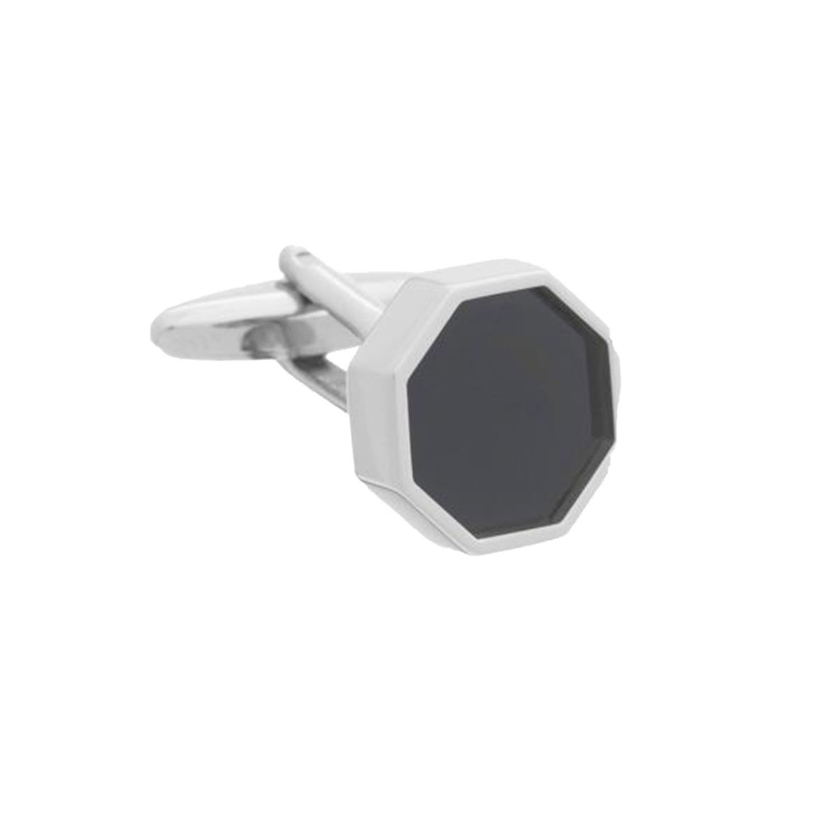 Elizabeth Parker Octagonal Sunken Onyx Inlay Cufflinks - AEPCL2621 NA