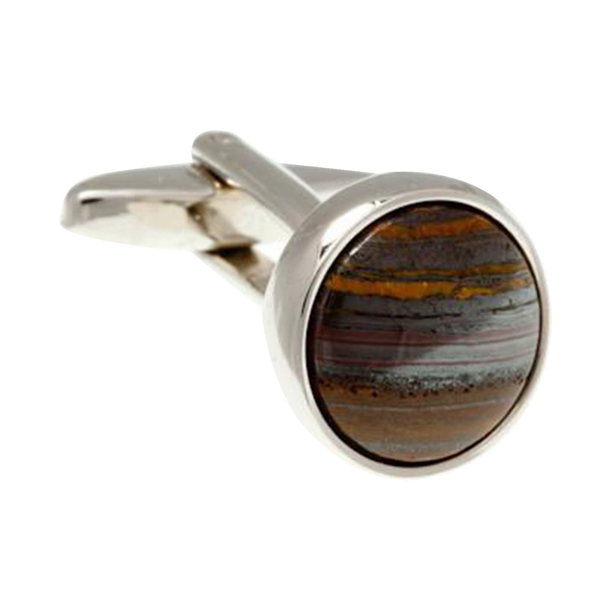 Elizabeth Parker Round Cab Tiger Iron Cufflinks - AEPCL2080 NA