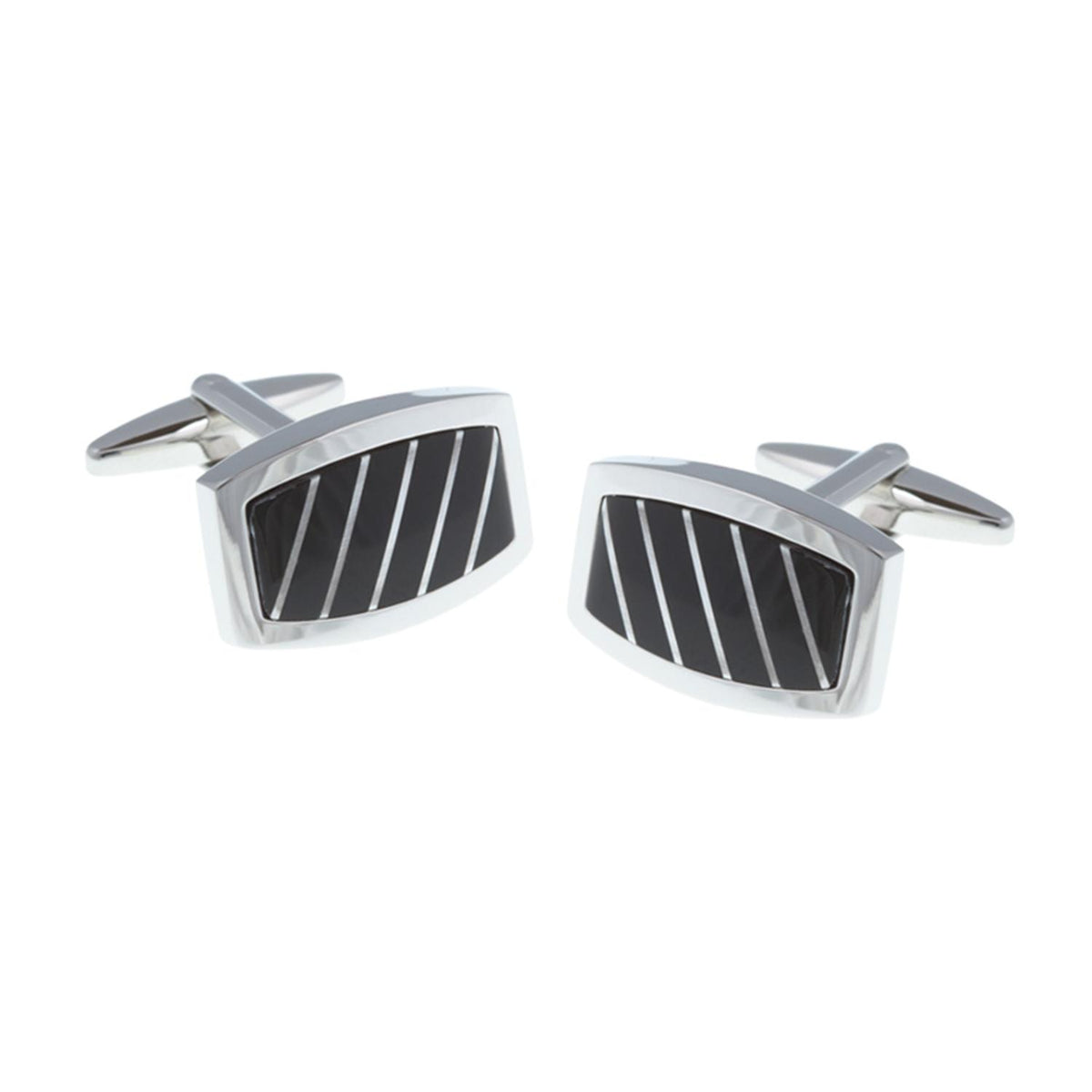 Elizabeth Parker Stripey Onyx Curve Cufflinks - Aepcl1961 Na