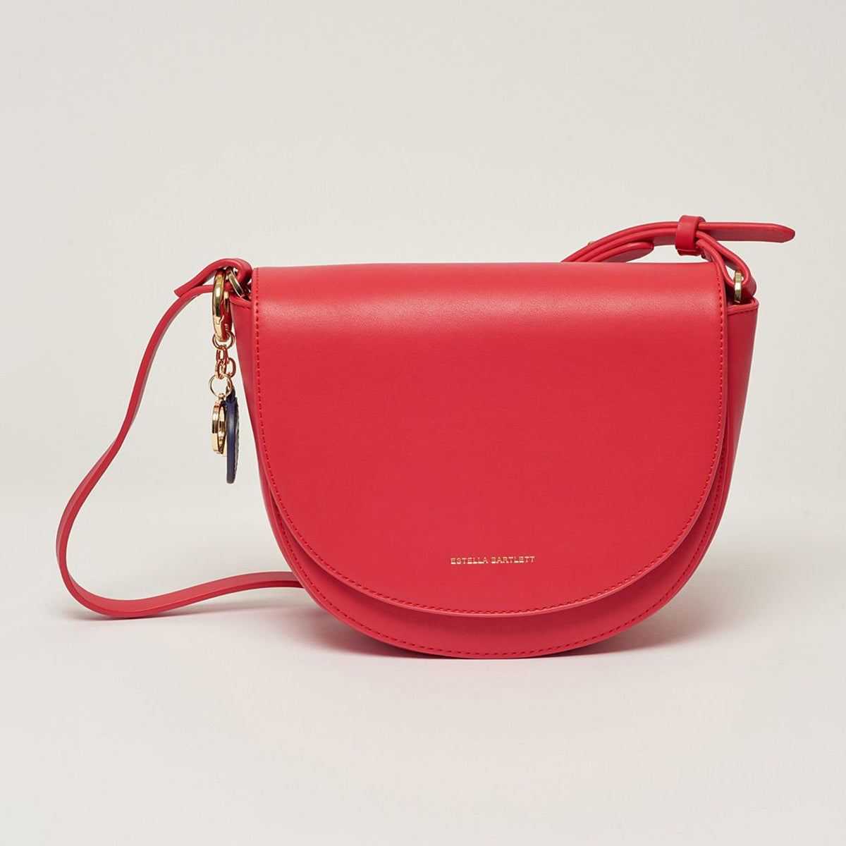 Estella Bartlett Loman Saddle Bag - Red and Navy Bag Tag & XO Charm - EBP3265