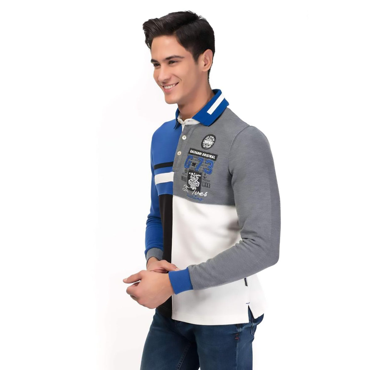 Galvanni Bhutan Polo Sweater - Monaco Blue - Glvwm13160071