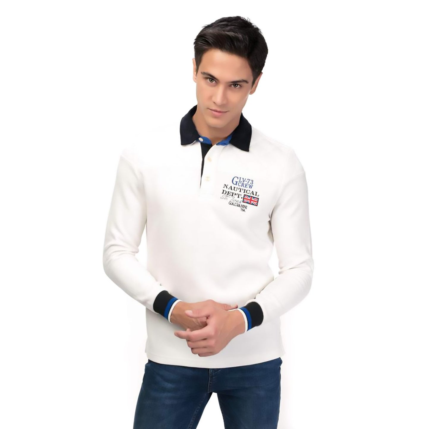 Galvanni Polo Sweater - White And Black - Glvwm13160081