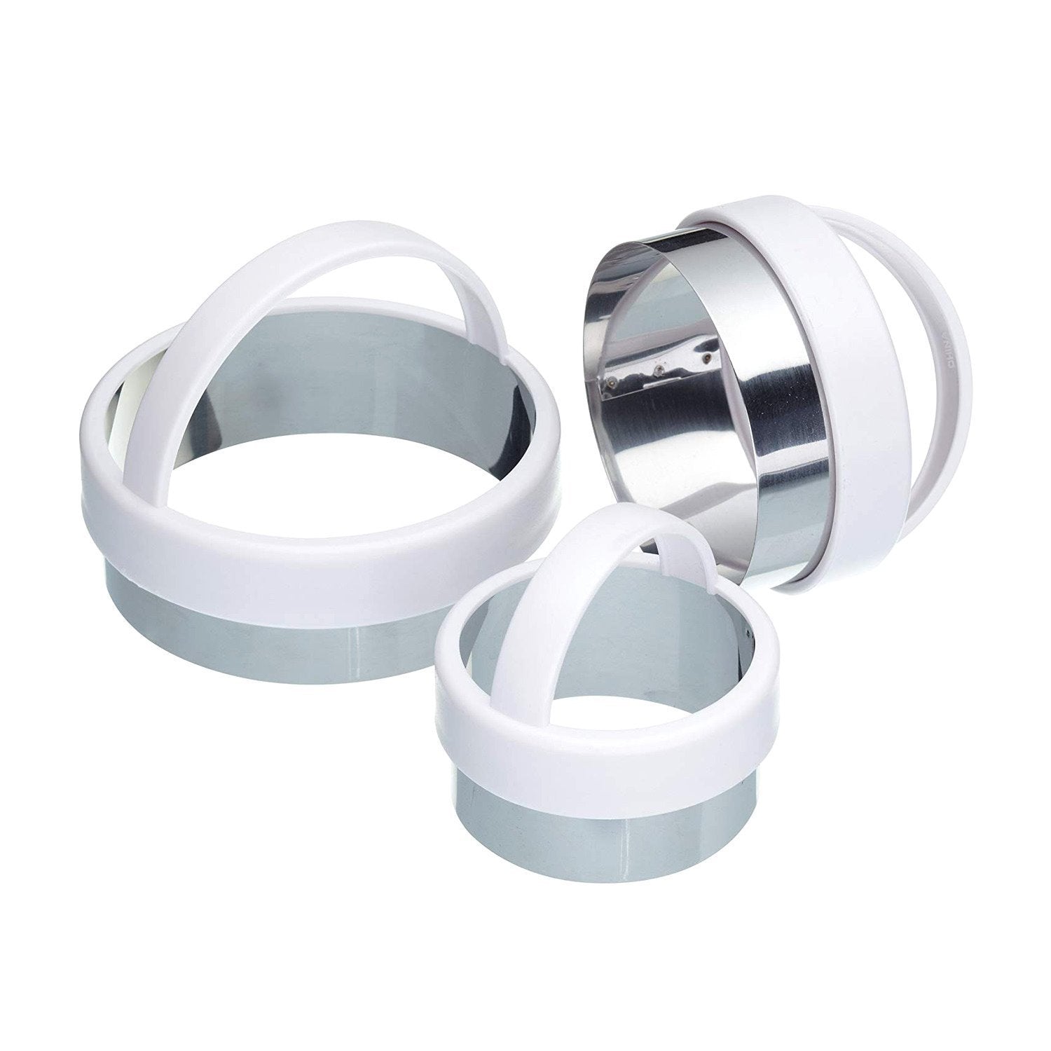 KitchenCraft Pastry Cutter Set - Sliver and White, 3 - Piece - KCABPLAIN