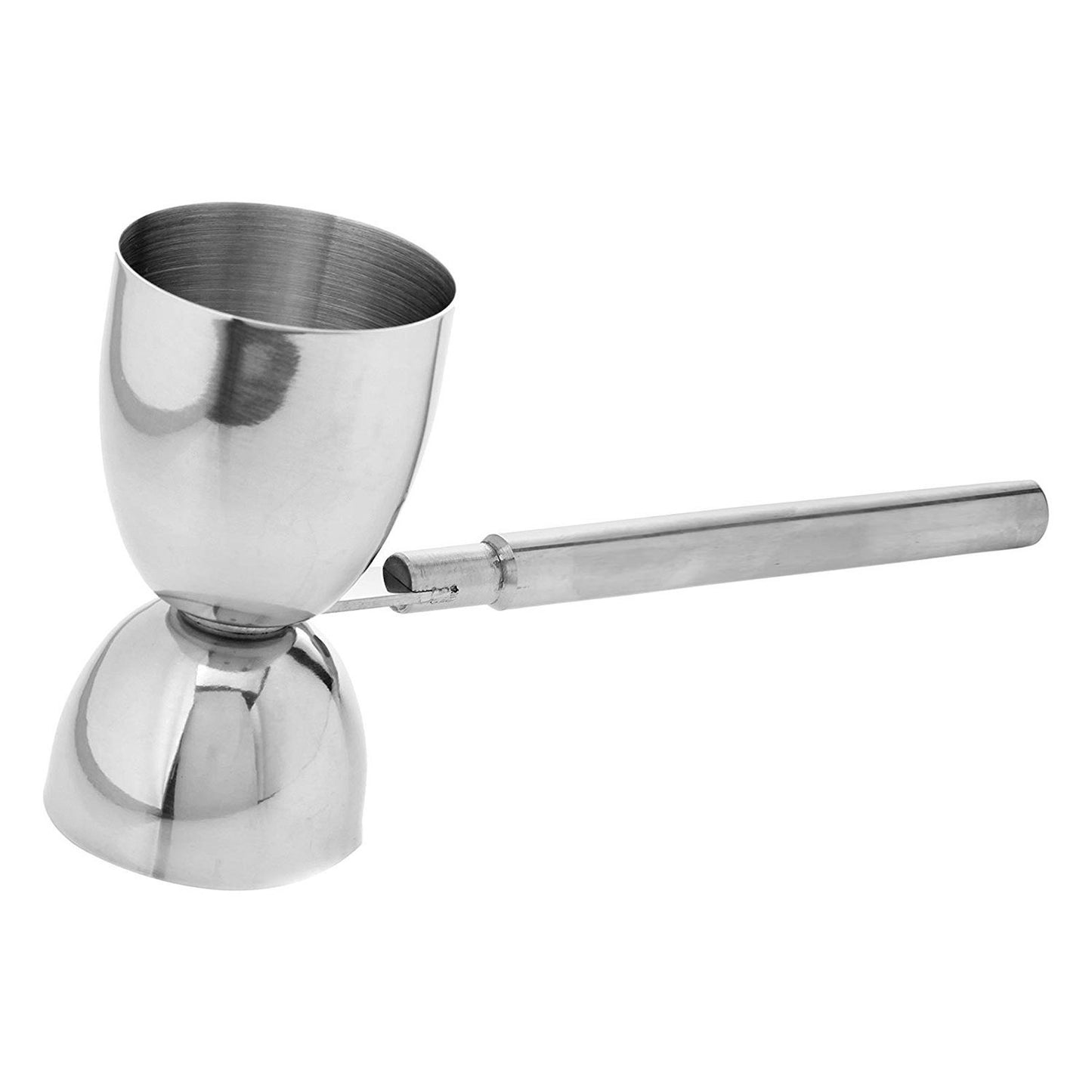 KitchenCraft BarCraft Double Jigger with Handle - Silver - BCLLDBLJIG