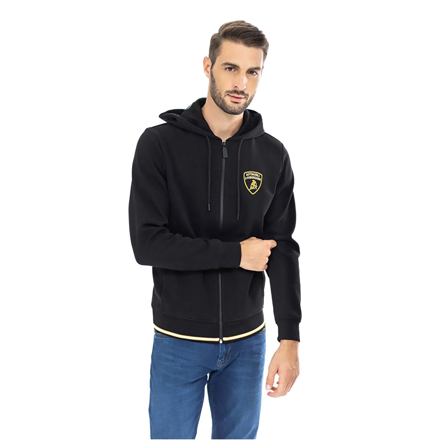 Lamborghini Gold Shield Zip-Front Hooded Sweatshirt - Black - B7Xub7F630278899 899