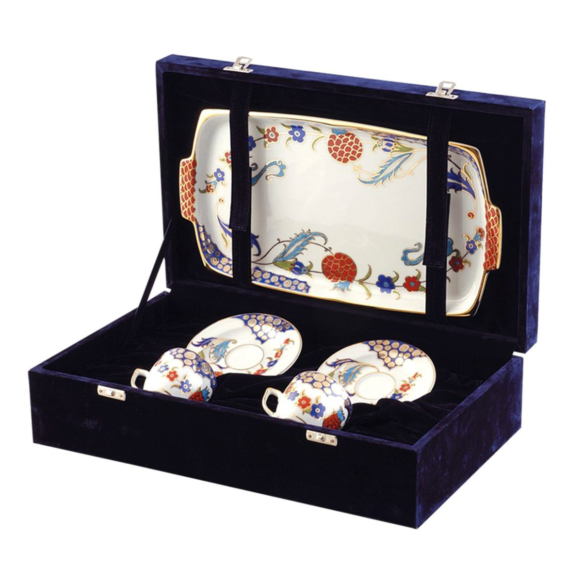 Porland Porselen Nar Cicegi Coffee Set - Multicolour, 5 Piece - 04A+P003349 - Jashanmal Home