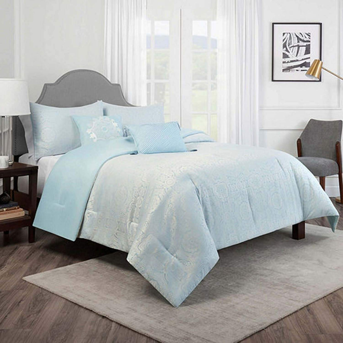 Lionel Richie Jacquard Full Queen Size Comforter Set - 3 Piece - 35294611 - Jashanmal Home