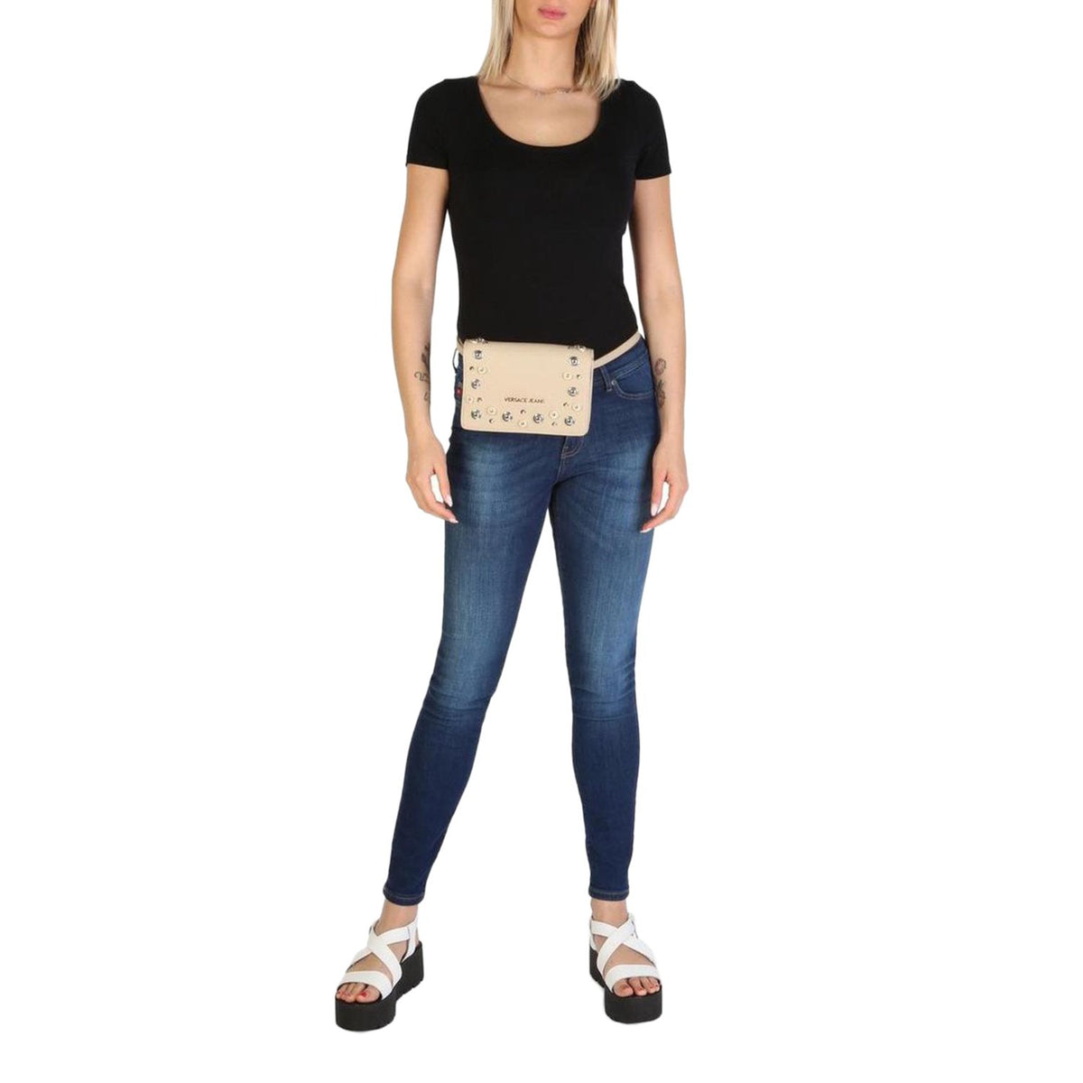 Varsace Jeans Linea Crossbody Bag - Grey - E1Vtbb41 723 N/S