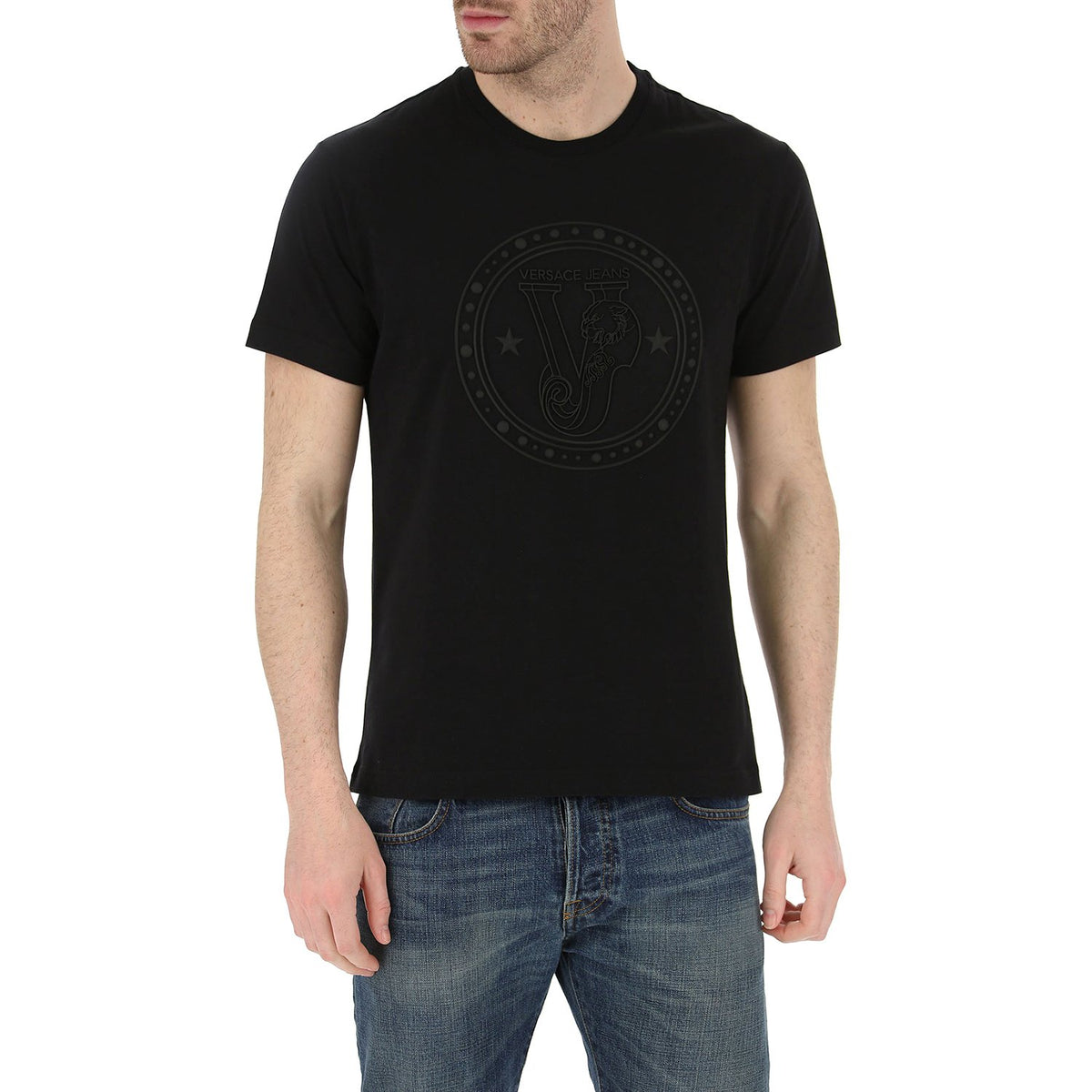 Versace Logo Men'S T-Shirt - Black - Gtb72E 899
