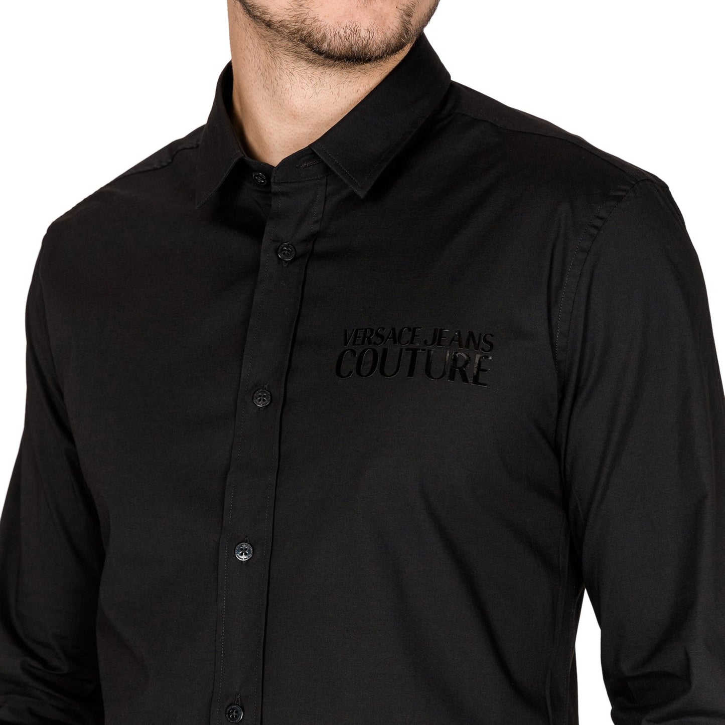 Versace Glossy Logo Shirt - Black - B1Gub6S030205899 899